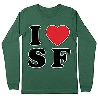 I Love SF Long Sleeve T-Shirt - Heart T-Shirt - Themed Long Sleeve Tee Shirt