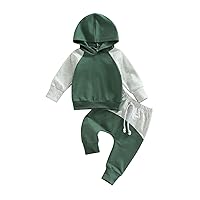2Pcs Baby Boys Hoodie Tops Pants Set Dinosaur Deer Print Sweatsuit Fall Winter Outfits