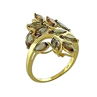 Carillon Certified Andalusite Marquise Shape Natural Earth Mined Gemstone 10K Yellow Gold Ring Anniversary Jewelry for Women & Men