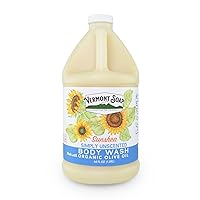VERMONT SOAP Body Wash, Natural Body Wash with Shea Butter, Mild Gel Body Wash for Moisturizing and Soothing Skin, Fragrance Free Body Wash for Women & Men (Simply Unscented, 64oz)