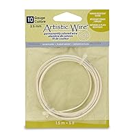 Artistic Wire, 10 Gauge Silver Plated Tarnish Resistant Colored Copper Craft Wire, 5 ft, Tarnish Resistant Silver