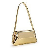 Women's Gold Metallic Clutch Purse Y2K Tote Bags Evening Party Leather Shoulder Small Cute Designer Handbags