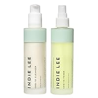 Indie Lee CoQ-10 Facial Skin Care Set - Includes CoQ-10 Cleanser and CoQ-10 Toner for Hydrated, Nourished, Glowing Skin (2 Count, 4.2 Fl Oz/ 4.2 Fl Oz)