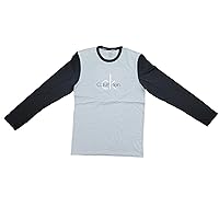 Calvin Klein Men's Long Sleeve Sleepwear Shirt - NP23050 (Grey Heather/Black, XL)