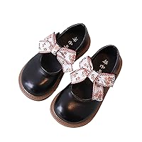 Toddler Girl Leopard Shoes Girls Dress Shoes Cute Bow Shoes Satin Ankle Tie Flower Girls for Toddler Girl Fashion Boot