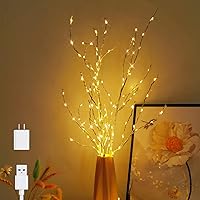 3 Pack Branch Lights 120 LED USB Plug in 26 in Birch Twig Lights for Party Christmas Wedding Decoration Indoor Outdoor Lighted Birch Branches
