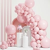 Nude Pink Balloons Different Sizes, Double Stuffed Pink Balloon Arch, Light Pink Balloons Garland,18/12/10/5 Inch Pink Balloons for Boho Party, Baby Shower, Birthday, Weddings(Nude Pink)