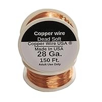 Bare Copper Wire/Choose : 10 Ga to 30 Ga (28 Ga 150 Ft Spool)