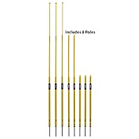 SKLZ Pro Training Telescoping Agility Poles for Soccer Drills and Training (Set of 8),Yellow