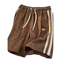 Summer Casual Shorts for Men Retro Loose Straight Short Pants Strip Gym Shorts