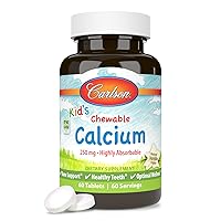 Kid's Chewable Calcium, 250 mg, Highly Absorbable, Bone & Teeth Support, Optimal Wellness, Natural Vanilla Flavor, 60 Tablets