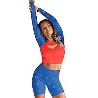 DC Comics Womens Cosplay Active Workout Outfits - Wonder Woman, Batgirl, Harley Quinn, Supergirl - 2 Piece Short Sets