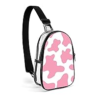Clear Bags Crossbody Fanny Pack Sling Bag Backpack Purses For Women Men Unisex (Cute Cow Print Pink)