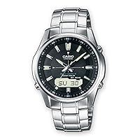 Casio Wave Ceptor Men's Solar Radio-Controlled Sapphire Crystal Watch with Solid Stainless Steel Case and Bracelet