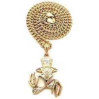 Ringmaster Juggalo Pendant 24 Inch Necklace Cuban Chain Gold Color