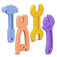 sungwoo Teething Toys for Babies 0-6 Months 6-12 Months, 4 Pack Food Grade, 100% Non-Toxic and BPA Free Silicone Teether for Infant, Chew Toys for Newborn Boy Girl Sucking and Biting