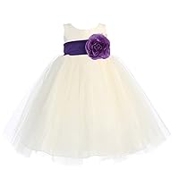 Lito Girl's Blossom Poly Silk Bodice & Tulle Skirt Flower Girl Dress