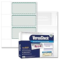 VersaCheck Secure Checks - 750 Blank Business or Personal Wallet Checks - Green Premium - 250 Sheets Form #3001-3 Per Sheet