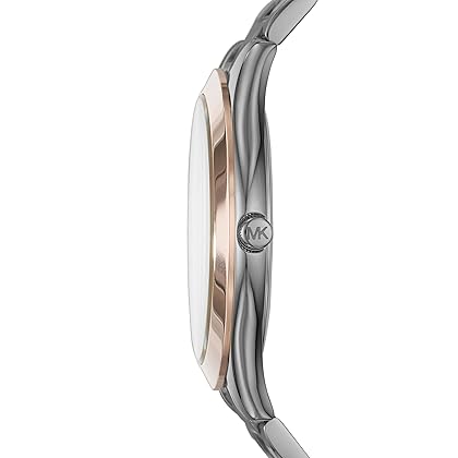 Michael Kors Men's Slim Runway Three-Hand Gunmetal Gray Stainless Steel Bracelet Watch (Model: MK8576)