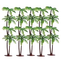 10 * Plastic Coconut TreesPlastic Cocount Palm Tree Model Mini Tree Cake Topper DIY Landscape for Fairy Garden Decor 10PCS