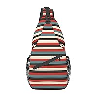 Fashion Striped Cross Chest Bag Diagonally Travel Backpack, Light Travel, Hiking Single Shoulder Bag