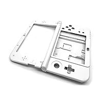 White New3DSXL Extra Housing Case Shells B C D Face 3 PCS Set Replacement, for New 3DS New3DS XL LL 3DSXL Console, Inner Middle Button Faceplate + Screen Frame + Battery Holder CoverPlates