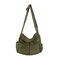 Women Shoulder Bags Canvas Tote Bag Handbag Large Hobo with Pockets Work Bags for Women and Men