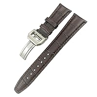 20mm 21mm 22mm Curved End Genuine Cow Leather Watchband Replacement for IWC Portugieser PILOT'S Watches Folding Buckle