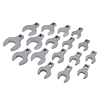 Grip 17 pc Metric Jumbo Crowfoot Wrench Set (MM) - Sizes from 20mm to 46mm - Storage Tray - Chrome Plated Carbon Steel