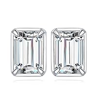JewelryPalace Emerald Cut 1ct Cubic Zirconia Solitaire Stud Earrings for Women, 925 Sterling Silver 14k White Yellow Rose Gold Plated Earrings for Her, Classic Simulated Diamond Earrings Jewelry Sets