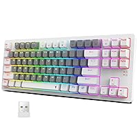 Wireless Mechanical Keyboard TKL, 87Keys Compact Bluetooth/2.4G/USB-C Rechargeable Wireless Gaming Keyboard with 20+RGB Backlit,Quiet Red Switch,Wired PC Gaming Keyboard for Windows Mac Xbox