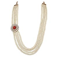 Indian Layered Pearl Necklace Jewellery for Groom Dulha Moti Mala Haar for Men By Indian Collectible