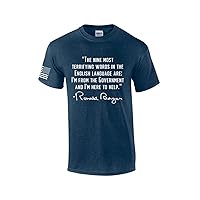 Ronald Reagan Famous Quote Reagan Bush American Flag Sleeve Patriotic Mens Short Sleeve T-Shirt Graphic Tee