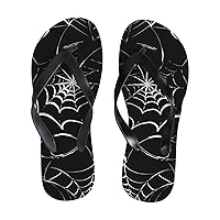 Vantaso Slim Flip Flops for Women Black Spider Web Yoga Mat Thong Sandals Casual Slippers