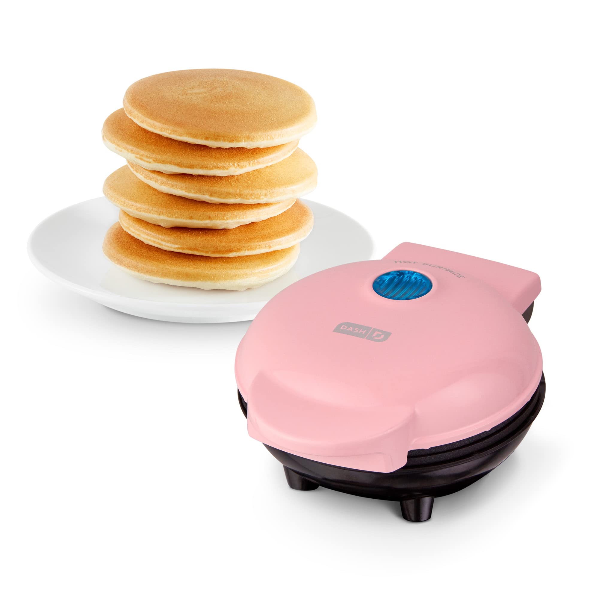 DASH Mini Maker Electric Round Griddle for Individual Pancakes, Cookies, Eggs & other on the go Breakfast, Lunch & Snacks with Indicator Light + Included Recipe Book - Pink