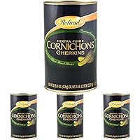 Roland Foods Premium Quality Small Cornichons, Specialty Imported Food, 4.1-Liter Can (Pack of 4)