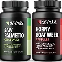Saw Palmetto and Horny Goat Weed | Herbal Supplement Bundle For Men to Support Prostate Health and Performance | Men's Health and Vitality | 100 Saw Palmetto Capsules & 60 Horny Goat Weed Capsules