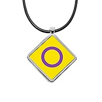 Pride Flags Pendant necklace Diamond shape charm Transgender Bisexual Lesbian Polysexual Asexual Pansexual Flags