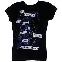 The Fault In Our Stars My Thoughts Are Stars Juniors Black T-Shirt (Small)