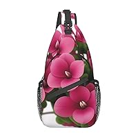 Red Cyclamen Cross Chest Bag Diagonally Multi Purpose Cross Body Bag Travel Hiking Backpack Men And Women One Size