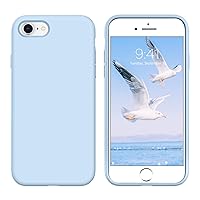 GUAGUA for iPhone SE 2022 Case,iPhone SE 2020 Case,iPhone 8/7 Case,Liquid Silicone Soft Gel Rubber with Microfiber Cloth Lining Shockproof Protective Phone Case for iPhone SE2/SE3/8/7 4.7'',Light Blue