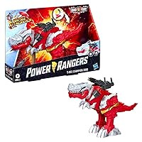 Power Rangers Battle Attackers Dino Fury T-Rex Champion Zord Electronic Action Figure Toy for Kids Ages 4 and Up with Lights and Sounds
