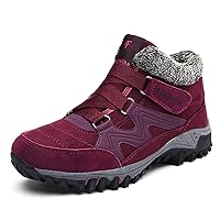 Women's winter thermal villi leather platform fashion high top boots Outdoor Walking Shoes Non-Slip hiking shoes