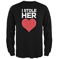 Old Glory I Stole Her Heart Black Adult Long Sleeve T-Shirt - 2X-Large