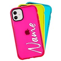 Case for iPhone 11 Personalized with Your Name, Protector for iPhone 11 Customizable Heavy Duty, Case for iPhone 11 Customized, iPhone 11 Neon Pink