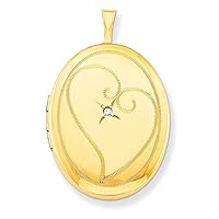 1/20 Gold Filled Patterned Engravable Spring Ring Not engraveable Polished and satin 20mm Diamond in Love Heart Oval Photo Locket Pendant Necklace Jewelry for Women