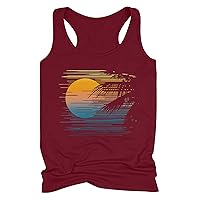 Women's Fashion Tank Tops Adult Girls Summer Sleeveless Tees Beach Funny Graphic Racerback Tanks Vest Sayings Blouse