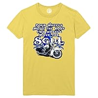 Four Wheels Move The Body Two Wheels Move The Soul Printed T-Shirt