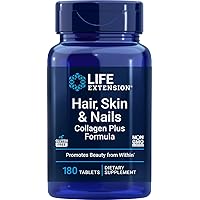 Life Extension Hair, Skin & Nails Collagen Plus Formula, 180 Tablets