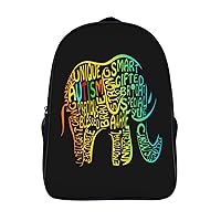 Autism Elephant 16 Inch Backpack Adjustable Strap Daypack Double Shoulder Backpack Business Laptop Backpack for Hiking Travel